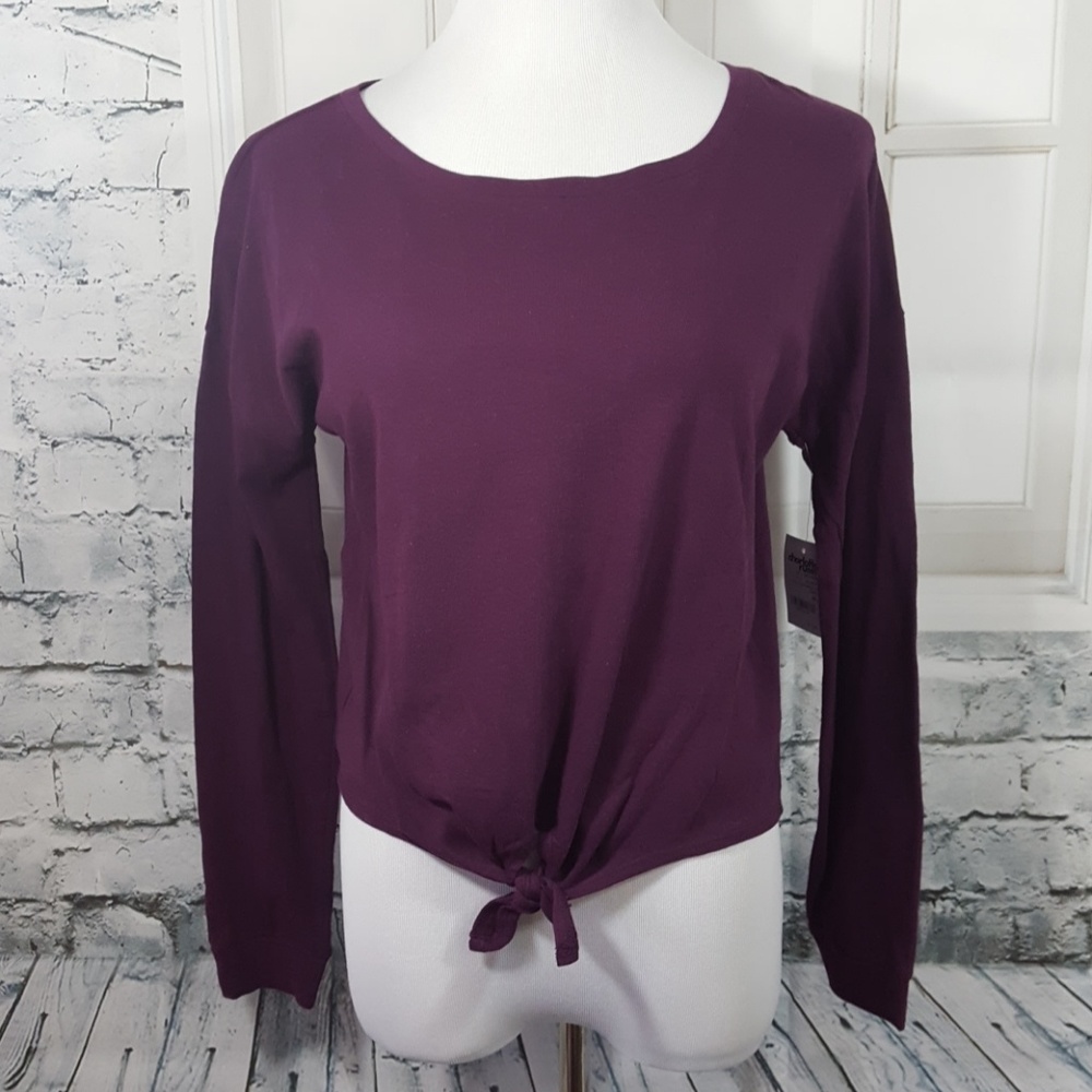 Charlotte Russe Tie Front Top Purple Size Medium